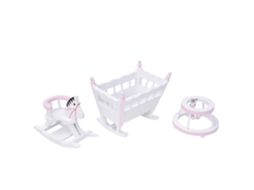 Acessorios Para Casa De Boneca Móveis Miniaturas Cuna Cavalo De Madeira Carro De Passeio Em Branco 1:12