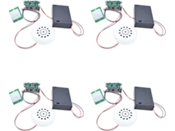 Kit Reprodutor De Música Mp3 Com 4 Módulos Gravação E Sensor