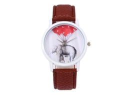 Reloj De Pulsera Para Mujer De Moda Con Correa De Pu Dial Redondo Analógico Cuarzo (café)