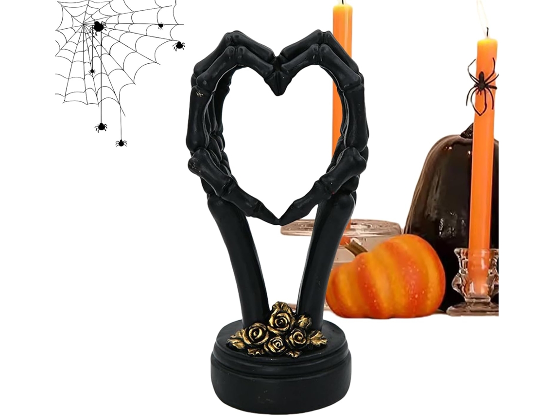 Escultura Decorativa Divertida De Resina Com Mãos Em Formato De Coração Para O Halloween |