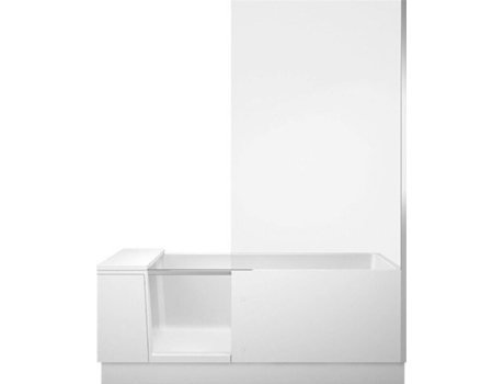 Duche Banheira com Porta Versão de Nicho Vidro Direito Durocast Plus Branco Mate 700455000000000 DURAVIT