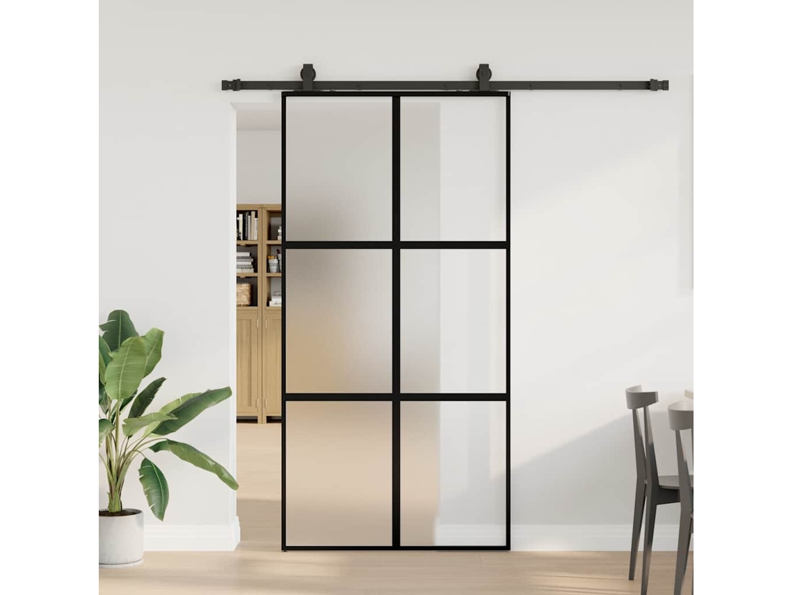 Vidaxl Porta Deslizante C/ Conj. Ferragens 102,5x205cm Vidro Temperado
