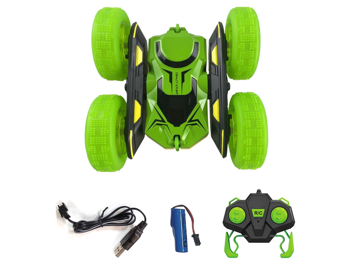 Mali carro de Controle Remoto para Crianças, Carro Stunt Elétrico 4wd 2.4ghz com Luzes Led, Verde