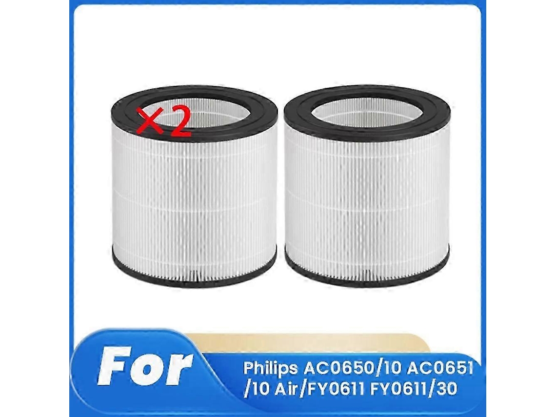 2 filtros de substituição para AC0650/10, AC0651/10 Air/FY0611, FY0611/30, filtro de ar Brilvibera SPD