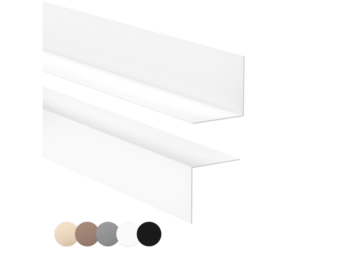 Rodapé Pvc 25x25 Mm Rígido Resistente Uv, 200 Cm, Branco