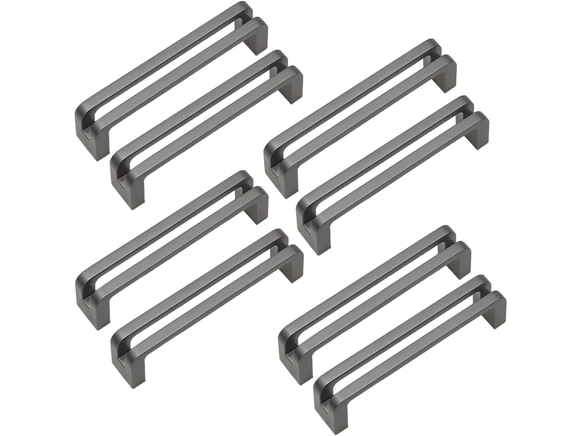 Conjunto De 8 Puxadores Para Armários, Na Cor Cinza, Feitos Em Liga De Zinco Ideais Para Armários Cozinha, Cômodas E
