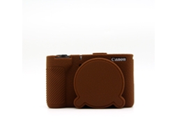 Capa Protetora Silicone HEXINYIGJLY para Canon Powershot V1antirriscos, Acesso Tripé, Tampa de Lente Marrom