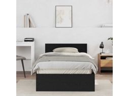 Vidaxl Estrutura Da Cama Carvalho Preto 203 X 104 X 70 Cm
