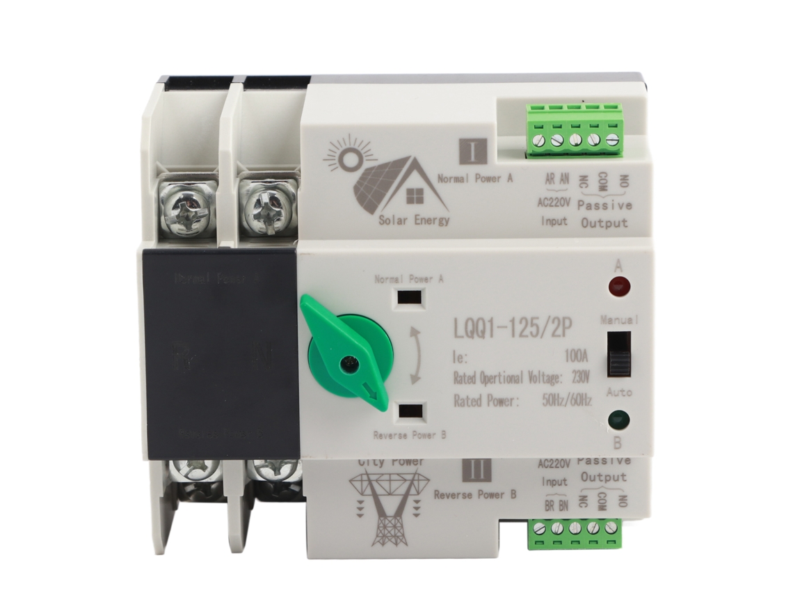 Chave De Transferência Automática Corrente Dupla 2p, Circuito De Milissegundos, Controle Rápido, Ac230v 100a