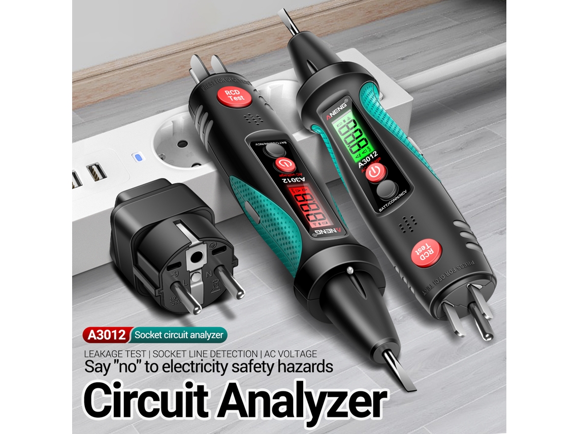 Laxiscreed Analisador De Circuitos Multifuncional Para Tomadas E Teste De Voltagem Ac/dc