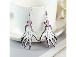1 Par Earring Halloween Punk Bruxas Caveiras Mão Gato Morcego Cristal Joias Acrílico