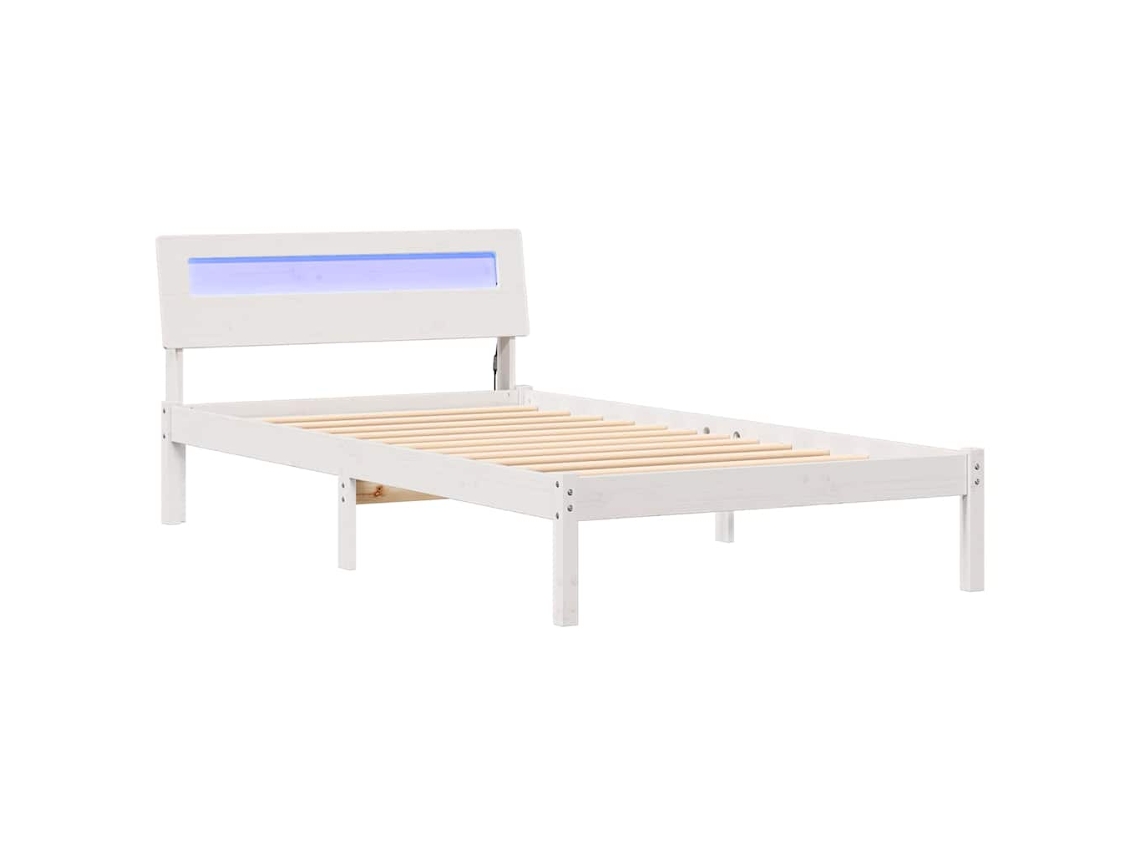Estrutura da Cama em Madeira de Pinheiro Sólida Branca MAISON EXCLUSIVE (90x200 cm)