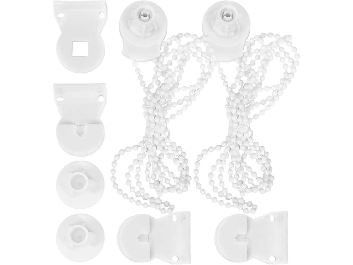 Kit Com 2 Acessórios Para Persianas De Enrolar Embreagem E Conectores Em Plástico Branco Design Simples Uso Janelas