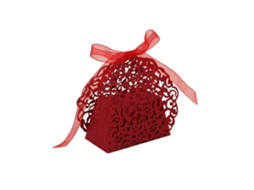 20 Caixas De Doces Com Corte A Laser Floral Para Lembrancinhas De Casamento E Festas Hengjian (vermelhas)