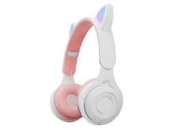 Fone de Ouvido Bluetooth Dobrável M6 com Orelhas de Gato Luminosas, Entrada de 3,5 Mm, Slot para Cartão Tf TAISHENGDA