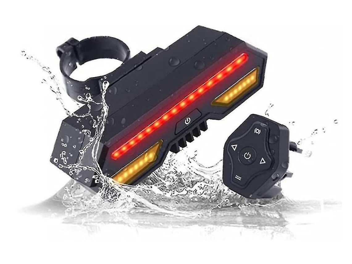 Luz Traseira Bicicleta Controle Remoto Sinal Direção Ipx8 Preta Yizhood