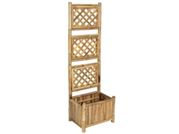 Vidaxl Floreira De Jardim Com Treliça Bambu 40 Cm