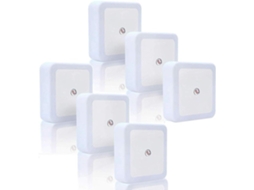 Conjunto De 6 Luzes Noturnas Led Automáticas 1w Com Sensor De Movimento Para Quarto Infantil/banheiro/entrada/escadas/corredor/passagem(brancas)