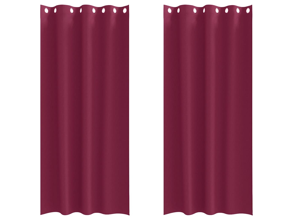 Maison Exclusive - Cortinas Blackout Com Argolas 2 Pcs Vinho Vermelho 245 X 140 Cm