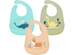 Conjunto De 3 Biberões De Silicone Para Bebê, Impermeáveis, Alimentação, Com Bandeja Para Recolher Gotas, Fácil De Limpar, Ideal Para Cri...