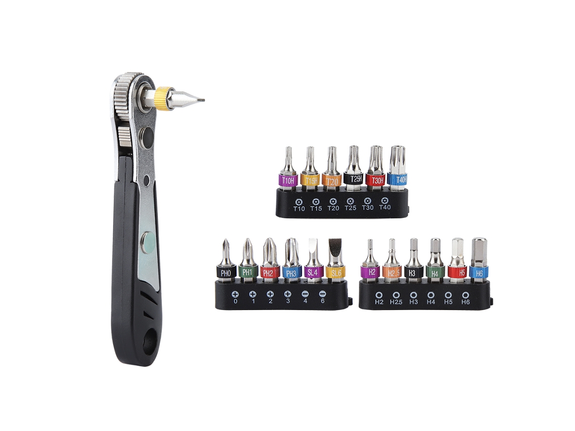Conjunto de bits de parafuso Cr v 19pcs 3 Tipos de Ponta