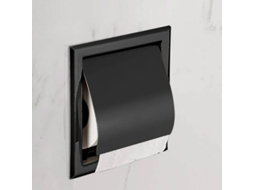 Porta papel Higiênico Embutido em Aço Inoxidável, Preto Fosco BRILVIBERA