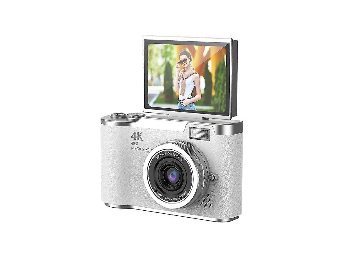 Câmera Digital 4k Ccd Com Zoom Digital De 8x Para Estudantes, Câmera Fotográfica Digital Compacta De 48 Mp, Tela Giratória De 180 Aquaforge