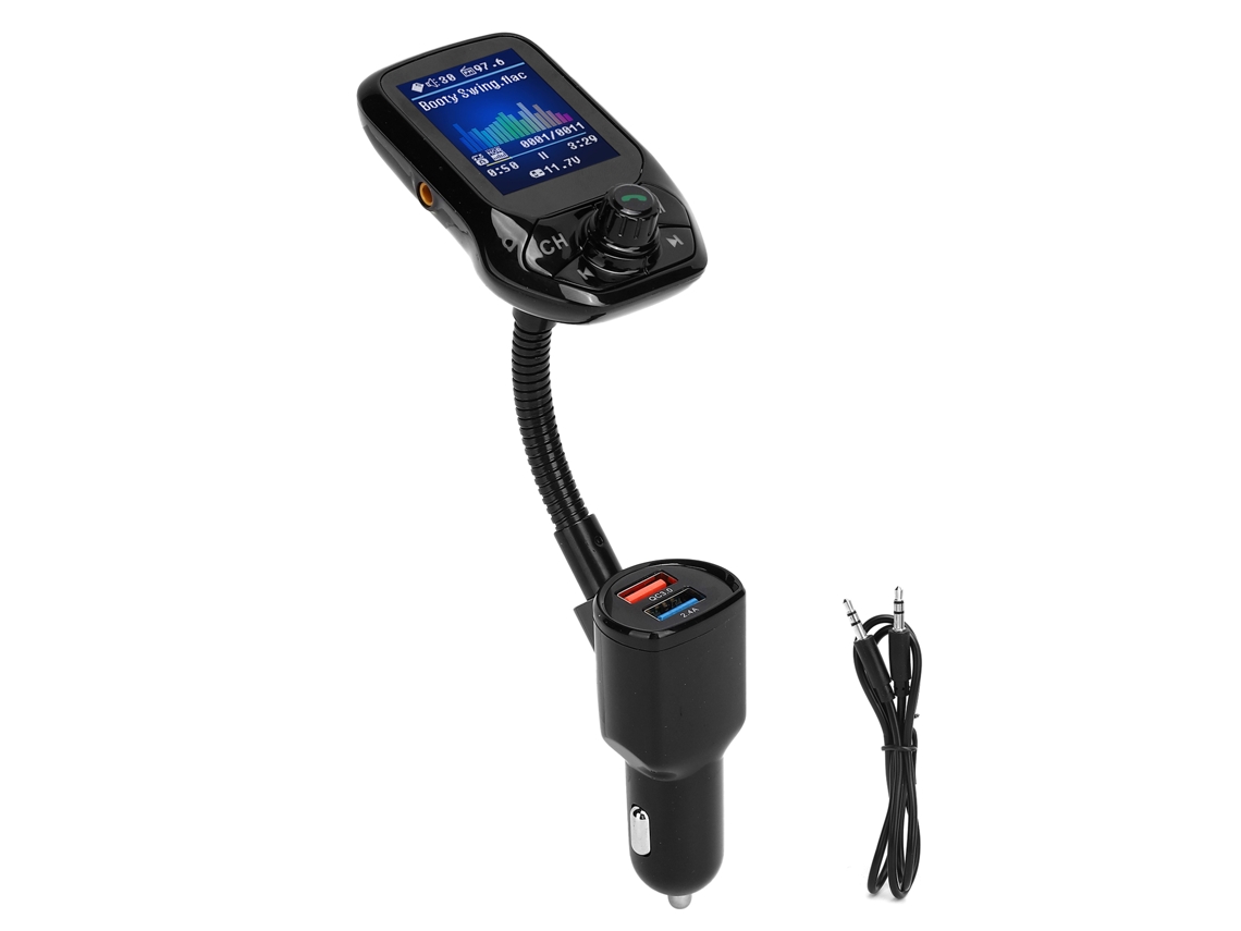 Reprodutor de Mp3 Bluetooth para Carro EOOCOO (reprodução de Música Via Bluetooth, Carregamento Móvel com Duas Portas)