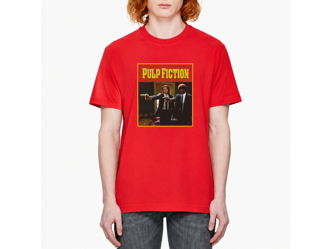 Rockinstone Men's T-shirt Pulp Fiction Jules Graphic Print Tee Red Size:s