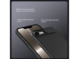 Capa traseira Nillkin Camshield Pro para Apple iPhone 16 Plus, preta