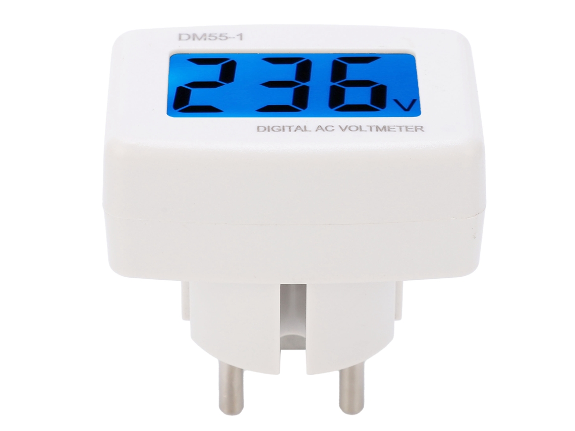 Medidor digital de tensão CA DM55 1 para casa, com display LCD, medição precisa de energia elétrica | S/MARCA