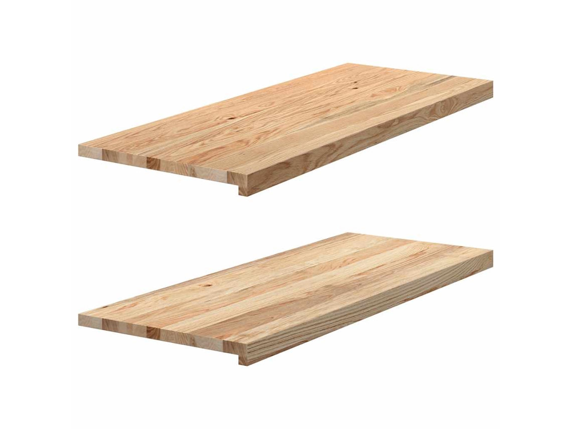 Vidaxl Soleiras Da Janela 2 Pcs 100x40x2cm Carvalho Maciço Não Tratado