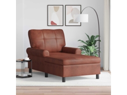 Vidaxl Chaise Lounge Marrom Brilhante 91 X 157 X 91 Cm Couro Sintético