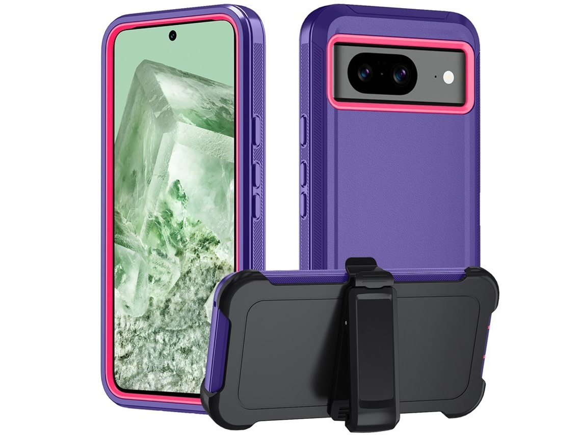 Capa Hexinyigjly Para Google Pixel8a Com Clip De Cinto | Proteção Total Anti-quedas Roxo-escuro