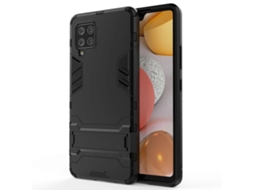 Para Samsung Galaxy A42 5g Pc À Prova De Choque Capa Protetora De Tpu Com Suporte Invisível (preto)