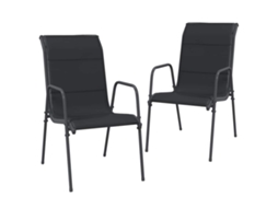Maison Exclusive - Cadeiras De Jardim 2 Pcs Aço E Textilene Preto