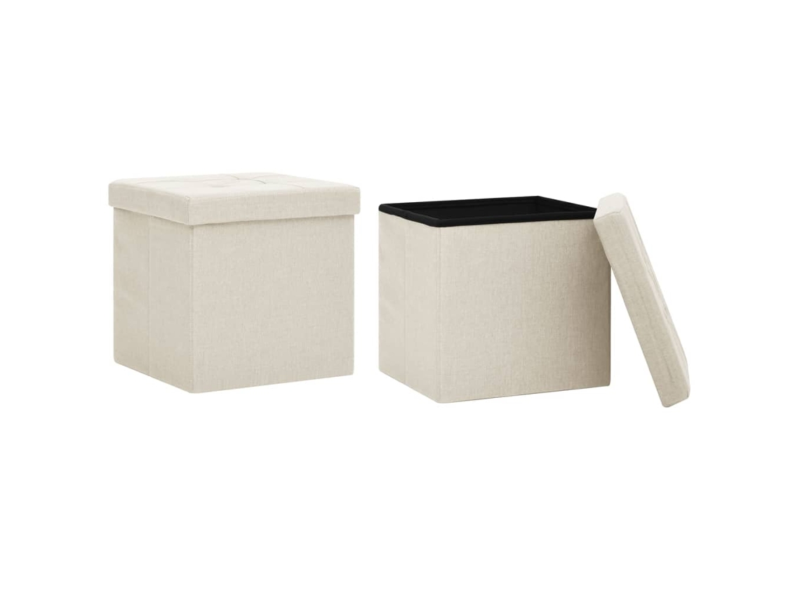 Storage Stool, Storage Stools Vidaxl Branco Tecido (n/a)