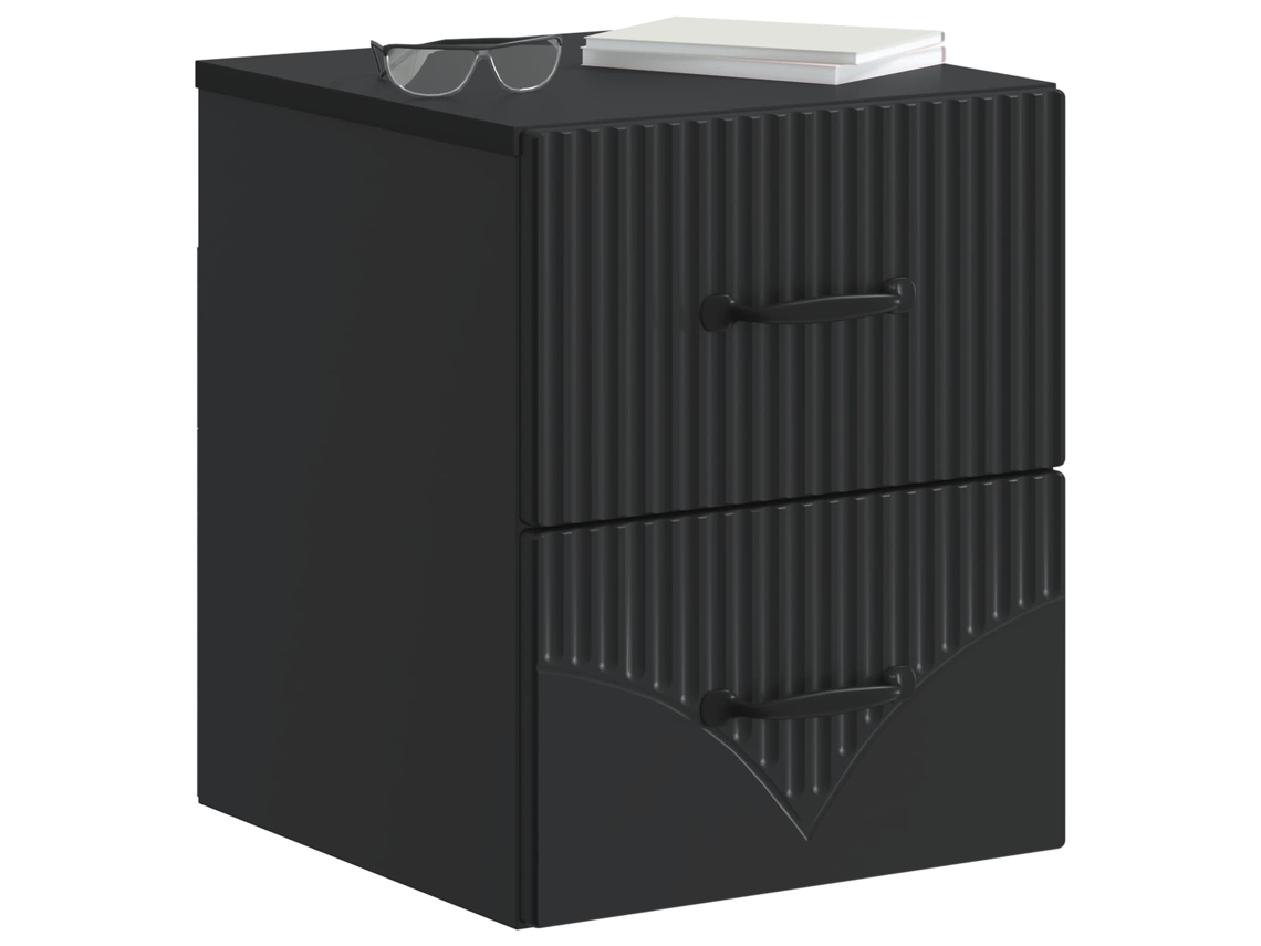 Gabinete de Canto Montado na Parede com Gaveta 2 Pcs Preto MAISON EXCLUSIVE