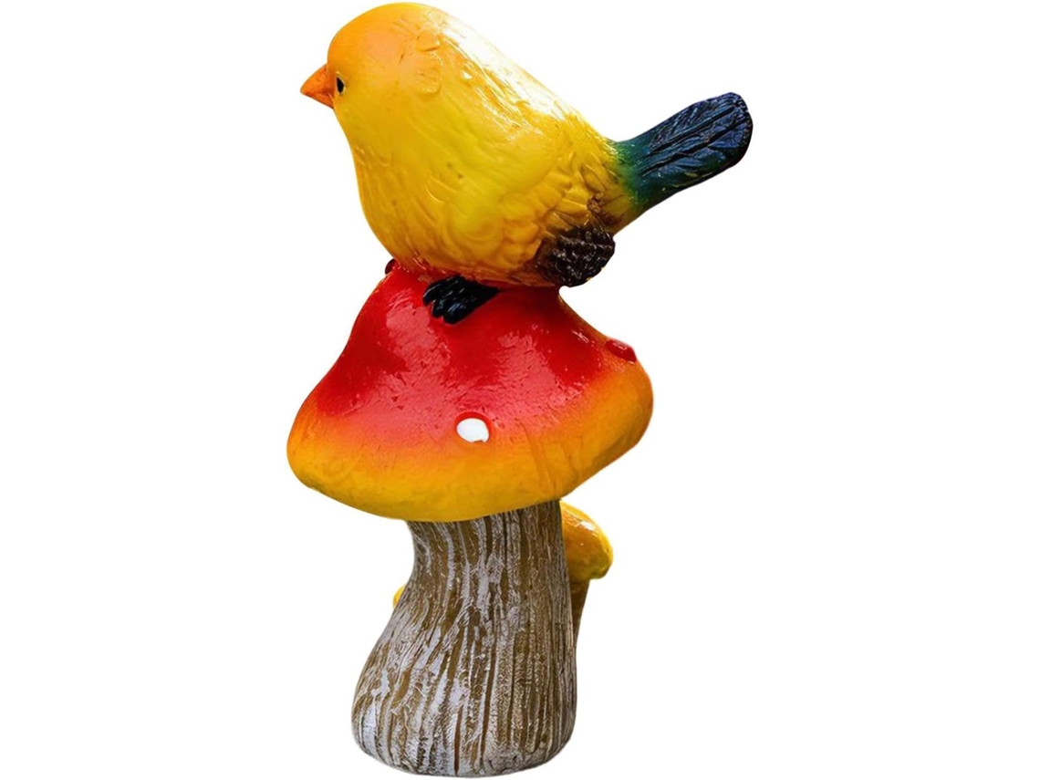 Escultura de Pássaro para Exterior Miniatura para Jardim, Dimensões Externas de 7,5 X 5,5 X 12 Cm, Revestimento À CHABERLU