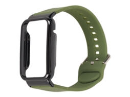 Pulseira de Silicone com Capa Protetora para Mi Band 7 Pro Verde Od e Preto