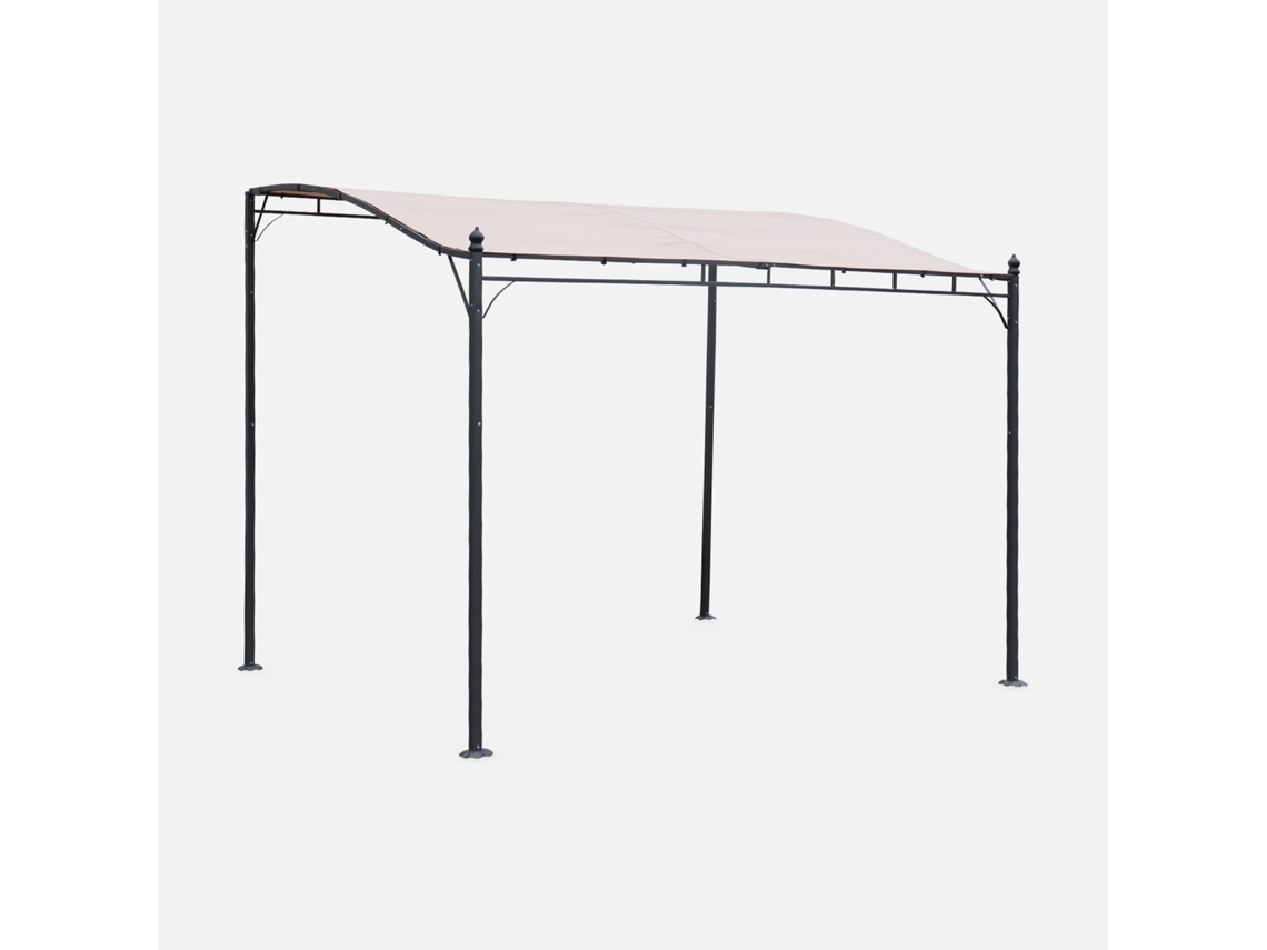 Pérgola acoplada de aço, 3x2,5m, Beige
