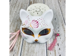 Máscara Japonesa Meio Rosto Pintada À Mão Gato Raposa Máscara Anime Demon Slayer Baile De Máscaras Festival De Halloween Cosplay Adereços