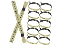 20 Pulseiras Douradas de Tecido para Eventos Sociais, Design Exclusivo, Resistentes ao Desgaste, Check-in Rápido