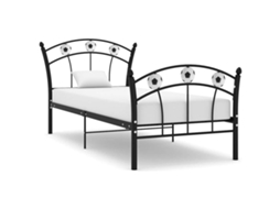 Vidaxl Estrutura De Cama Com Design De Futebol 90x200 Cm Metal Preto