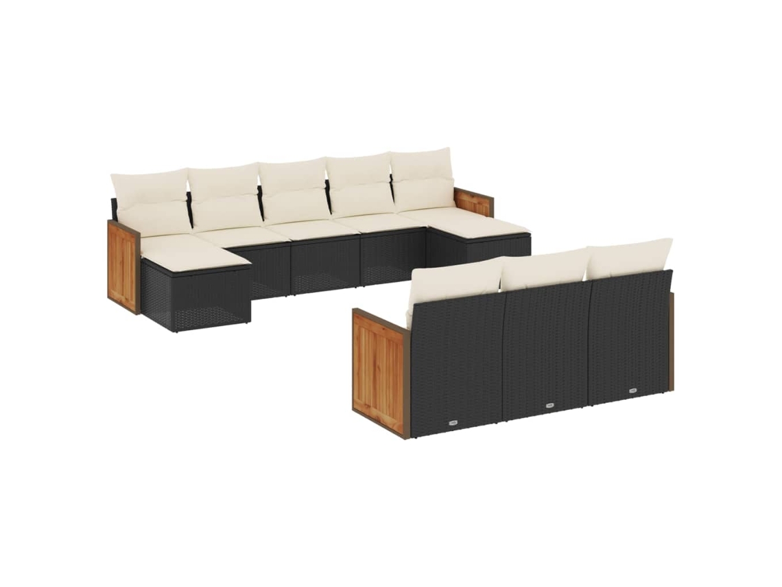 Garden Sofa Set, Garden Sofa Sets Vidaxl Preto Rattan / Vime (n/a)