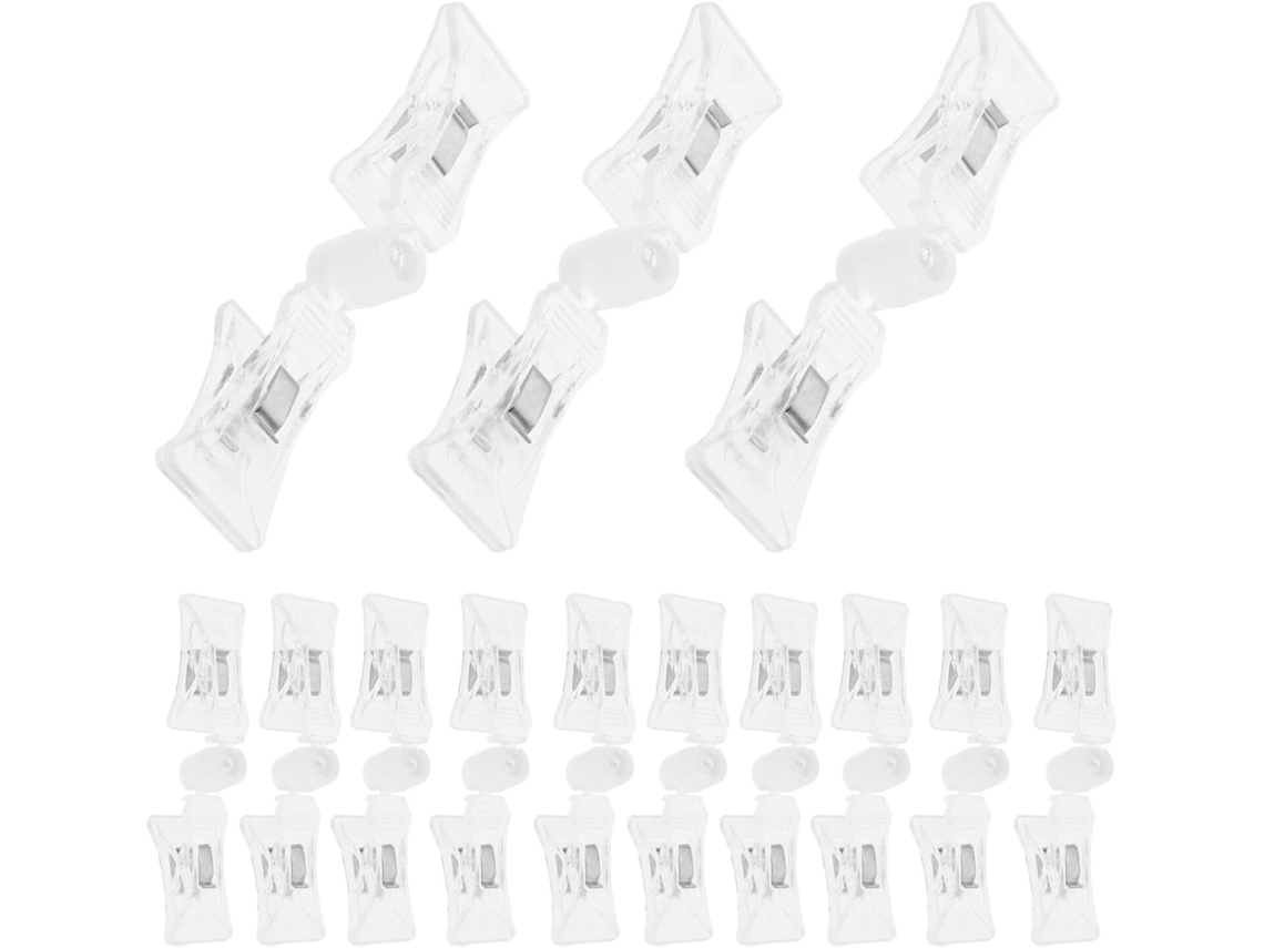 Clips De Publicidade Em Plástico Transparente Supvox, 20 Unidades, Para Fixação De Etiquetas E Placas Em Prateleiras