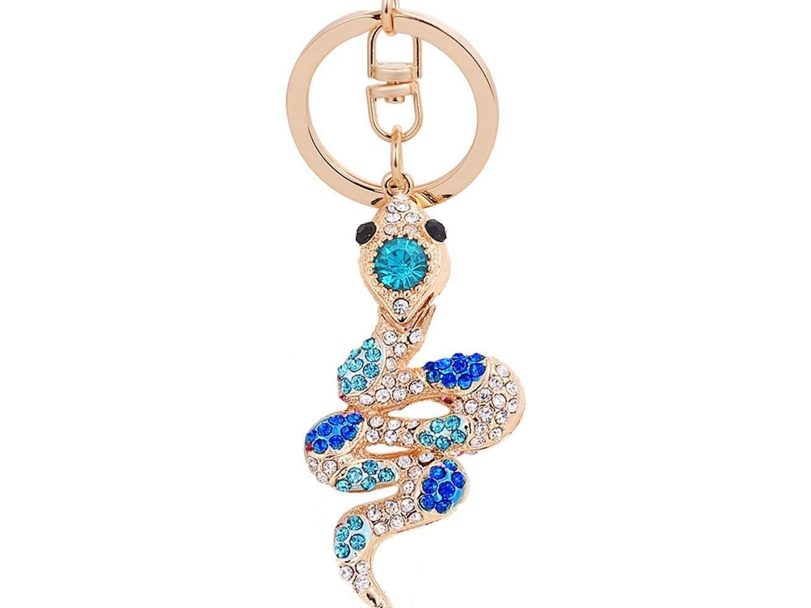 Mini Chaveiro De Corrente De Cobra, Chaveiro De Cristal, Bolsa Com Strass E Pingente Aquaforge