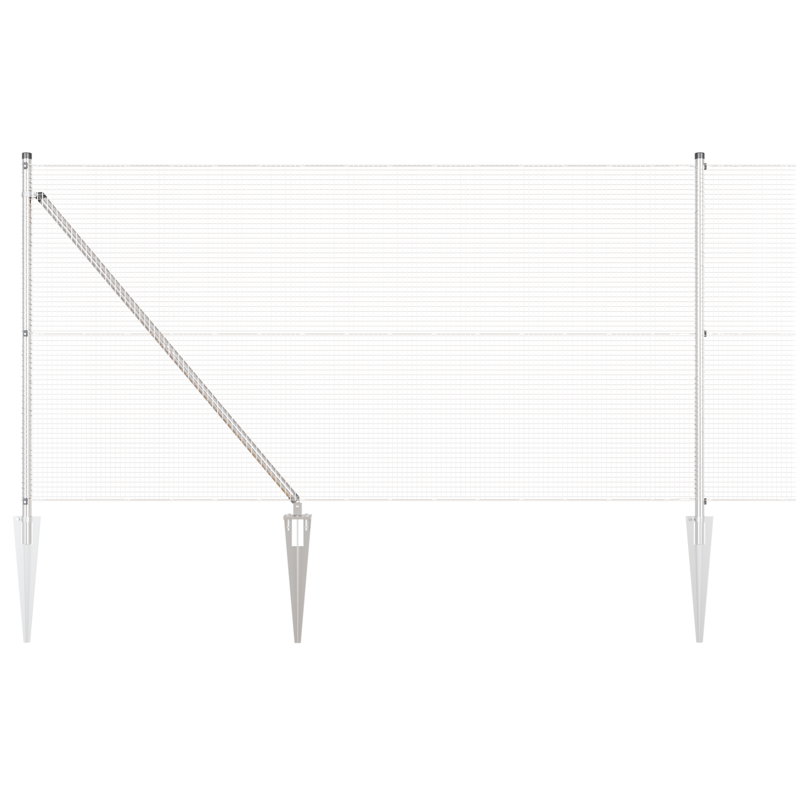 Conjunto 1 Painéis De Cerca Vidaxl Prateado Aço (25 X 1 M)