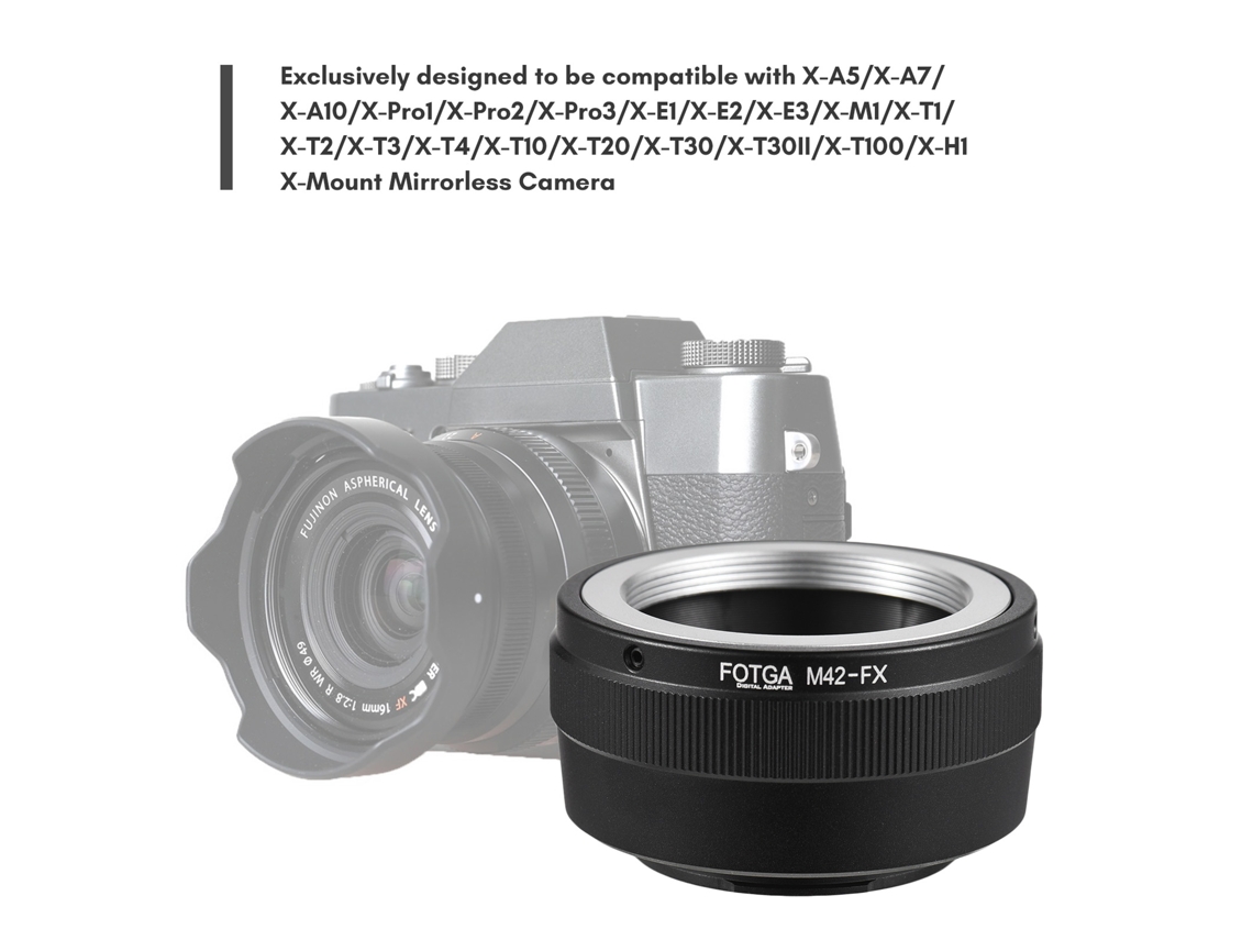 2026 adaptador de Lente de Metal M42 para Montura Fuji X para Câmeras Fuji X a5, X e3 Y Más