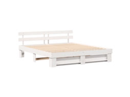 Conjunto 1 Cama Moderna Vidaxl Branco Madeira De Pinho Maciça (180 X 200 Cm)